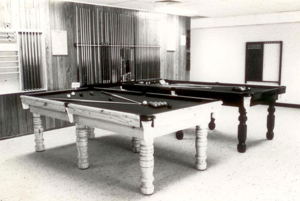 Restored old school billiard table built by the Thompson team